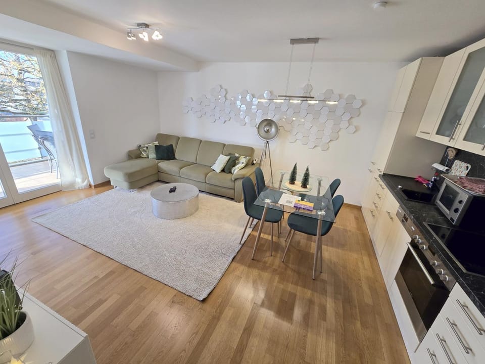 Kitchen or kitchenette, Living room, Dining area