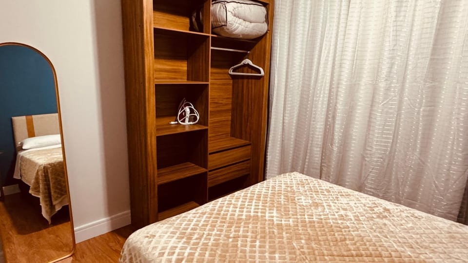 Bedroom, flat iron, wardrobe