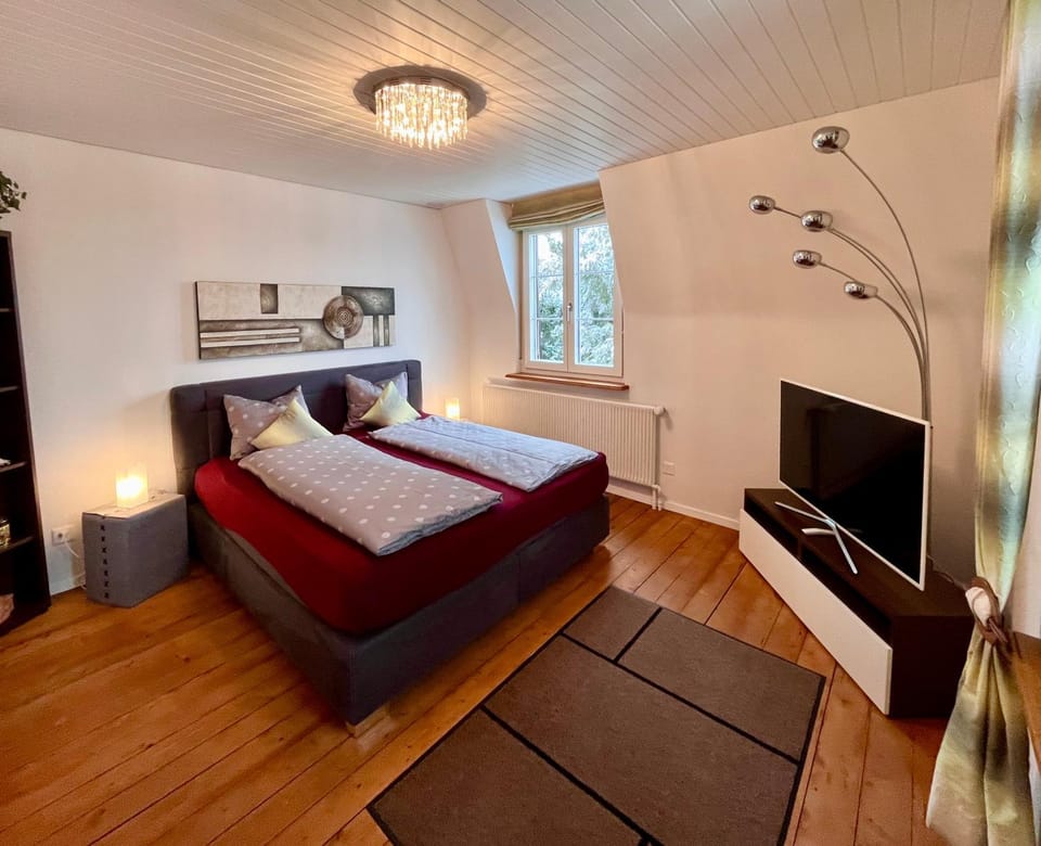 Bed, TV and multimedia, Photo of the whole room, Bedroom
