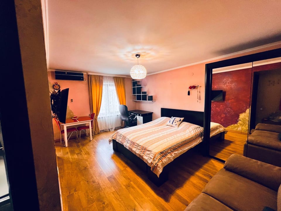 Bed, Living room, Photo of the whole room, Seating area, Bedroom