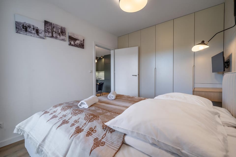 Bed, TV and multimedia, Photo of the whole room, Bedroom, towels, wardrobe