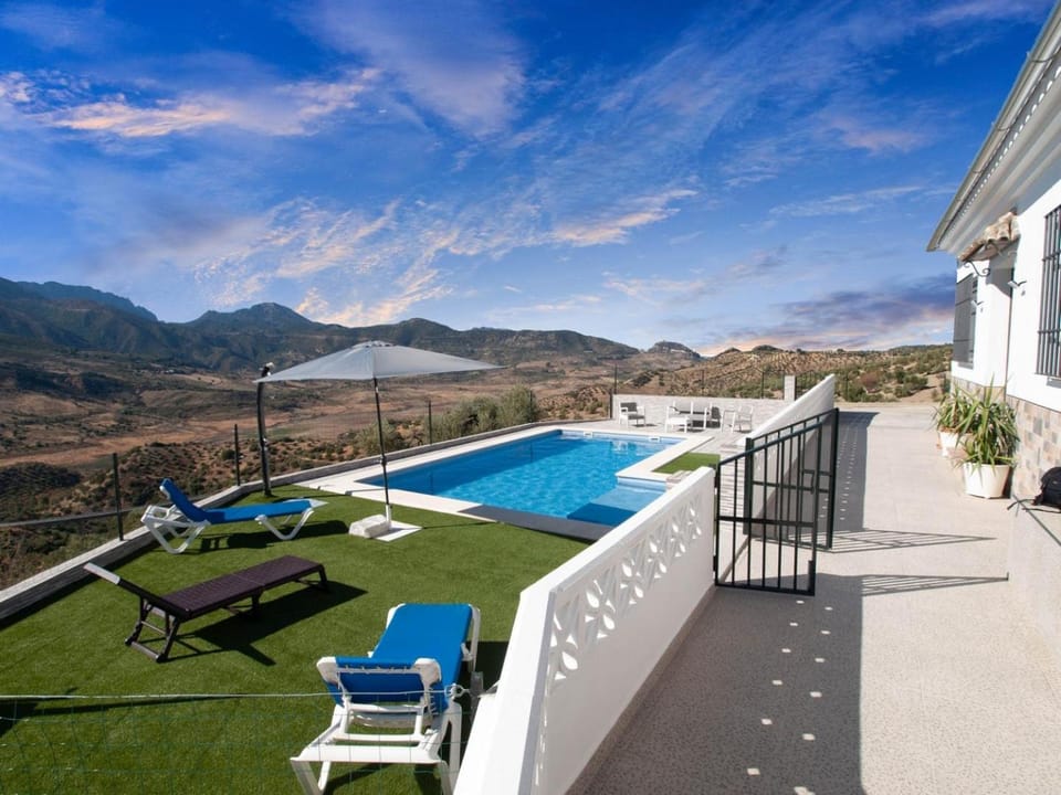 Patio, Natural landscape, Mountain view, Pool view, Swimming pool, sunbed