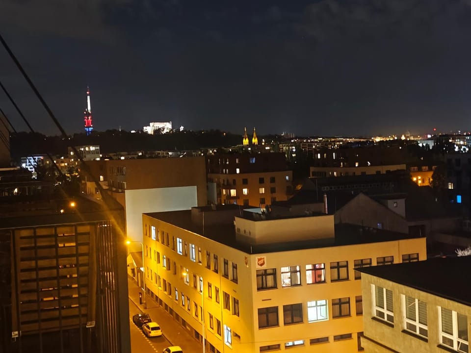 Night, City view, Quiet street view