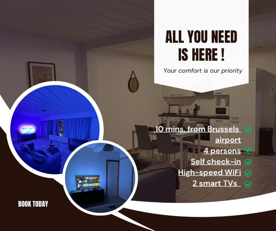 Appartement de Luxe Entièrement Rénové - Proche Aéroport de Bruxelles, Quartier Chic Apartment in Brussels