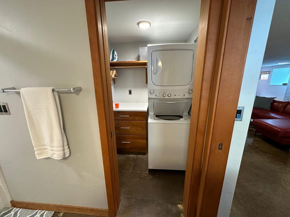 flat iron, washing machine, dryer