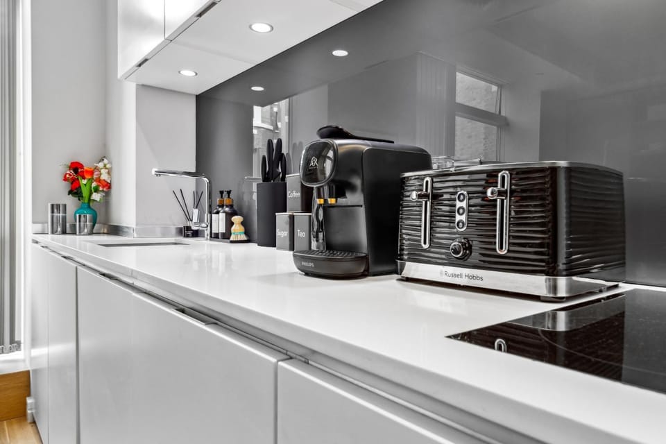 Kitchen or kitchenette, toaster