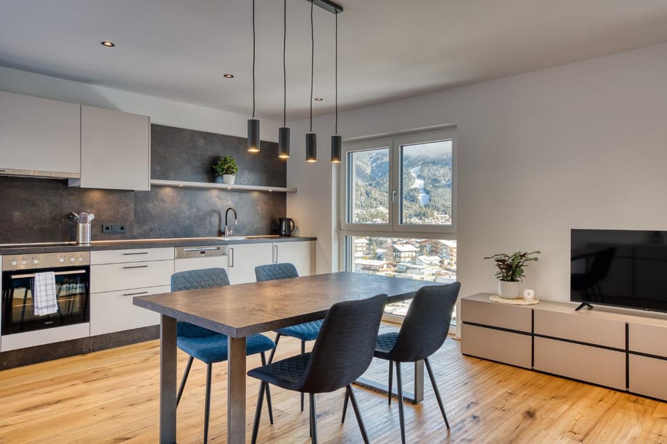 TV and multimedia, Kitchen or kitchenette, Dining area, dishwasher, oven, stove