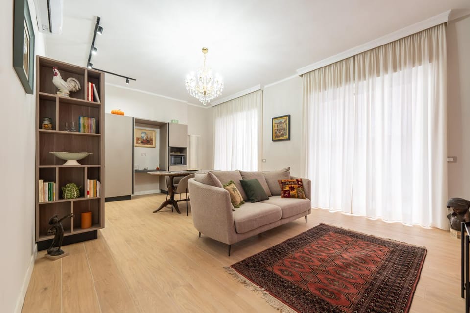 Living room, kitchen