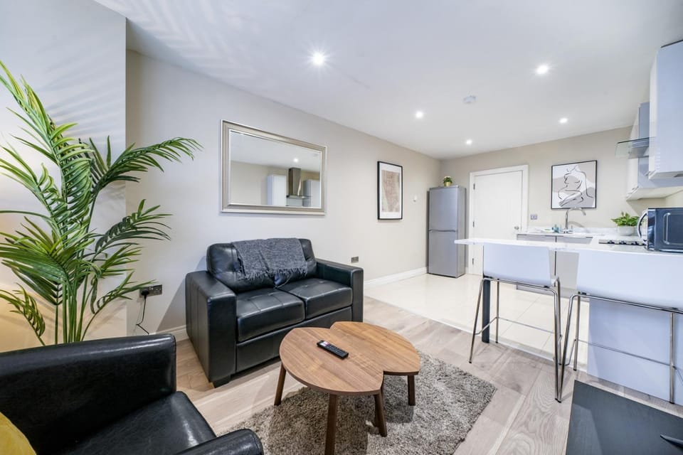 Kitchen or kitchenette, Living room, Seating area, oven, stove