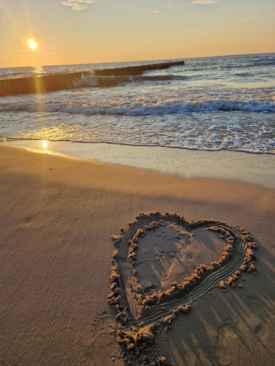 Beach, Sea view, Sunset