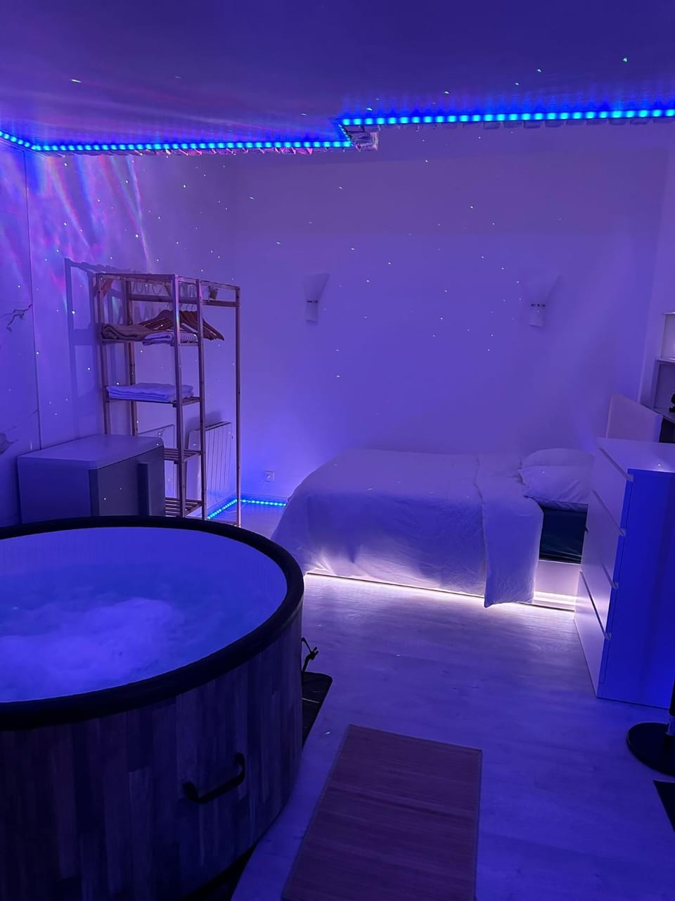 Bed, Hot Tub, Photo of the whole room, Bedroom