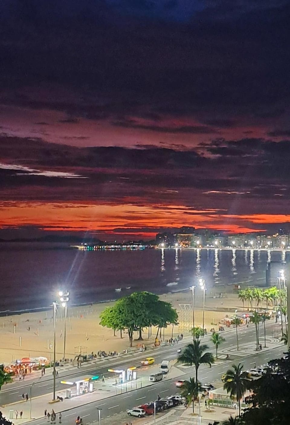 Night, Natural landscape, Bird's eye view, Sea view, Sunset