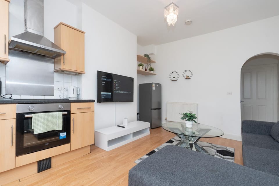 Communal lounge/ TV room, TV and multimedia, Kitchen or kitchenette, Living room, Seating area, Dining area, oven, stove