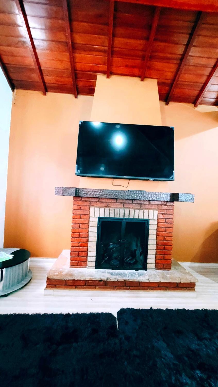 Living room, fireplace