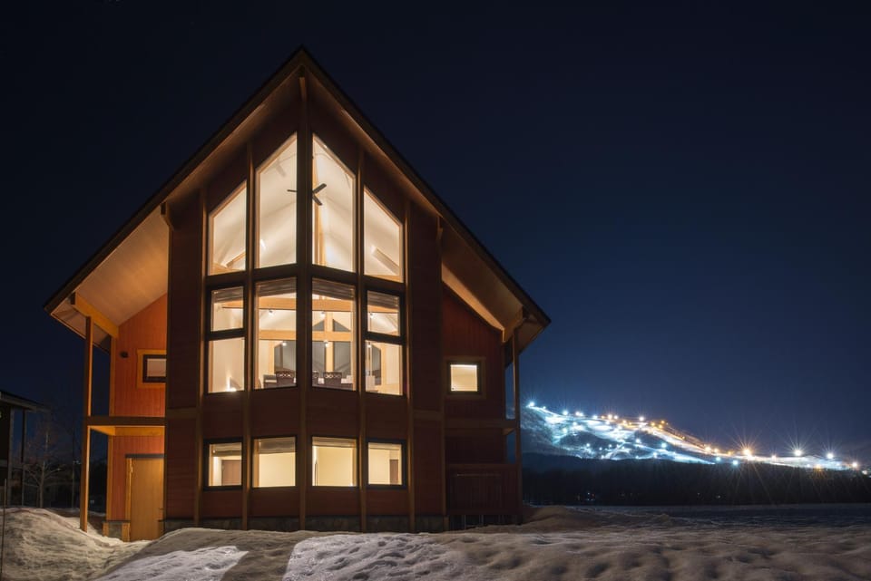 Property building, Night, Winter, Mountain view