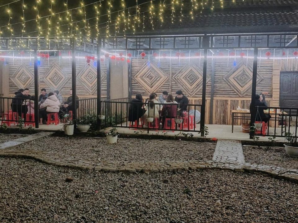 Patio, Night, People, group of guests