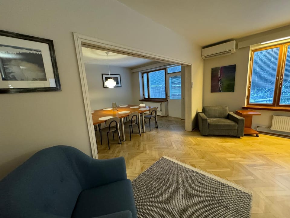 Living room, Seating area, Dining area, air conditioner
