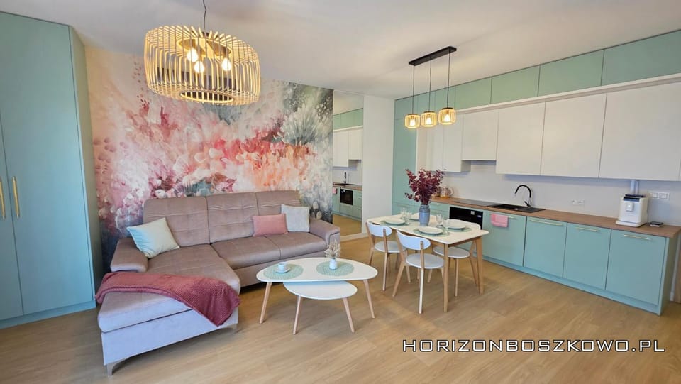 Kitchen or kitchenette, Living room, Dining area, stove, air conditioner