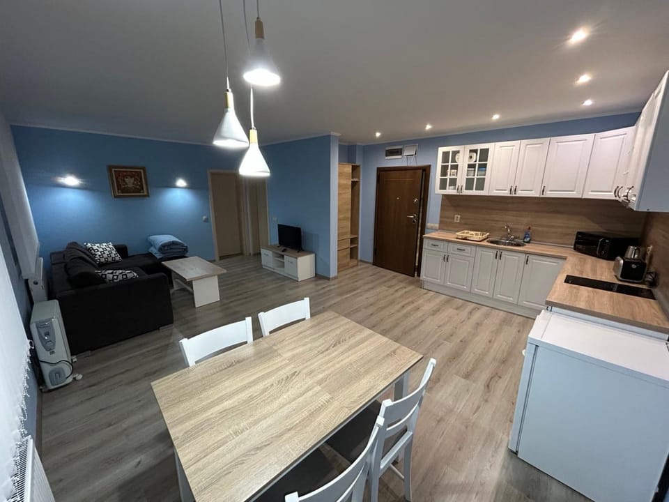 Kitchen or kitchenette, Living room, Dining area, stove