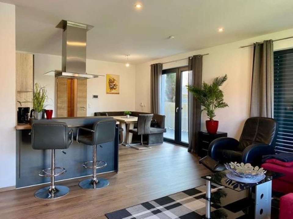 Kitchen or kitchenette, Living room, Seating area