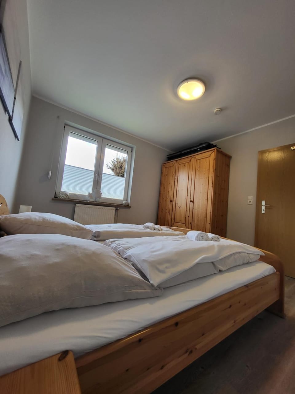 Bed, Photo of the whole room, Bedroom, towels, wardrobe