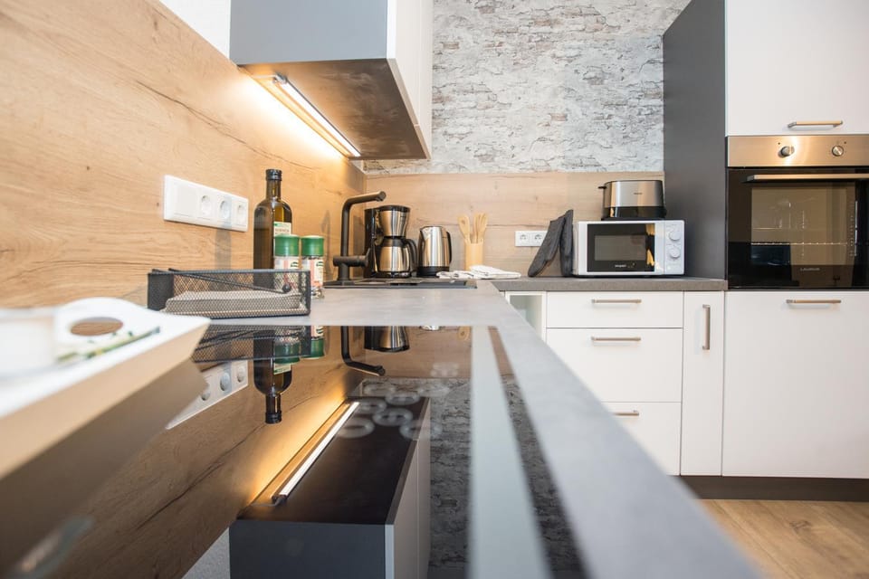 Kitchen or kitchenette, stove, toaster