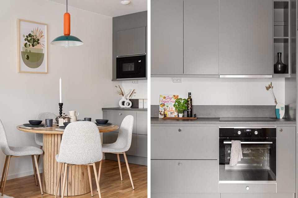 Kitchen or kitchenette, Food and drinks, Dining area, stove