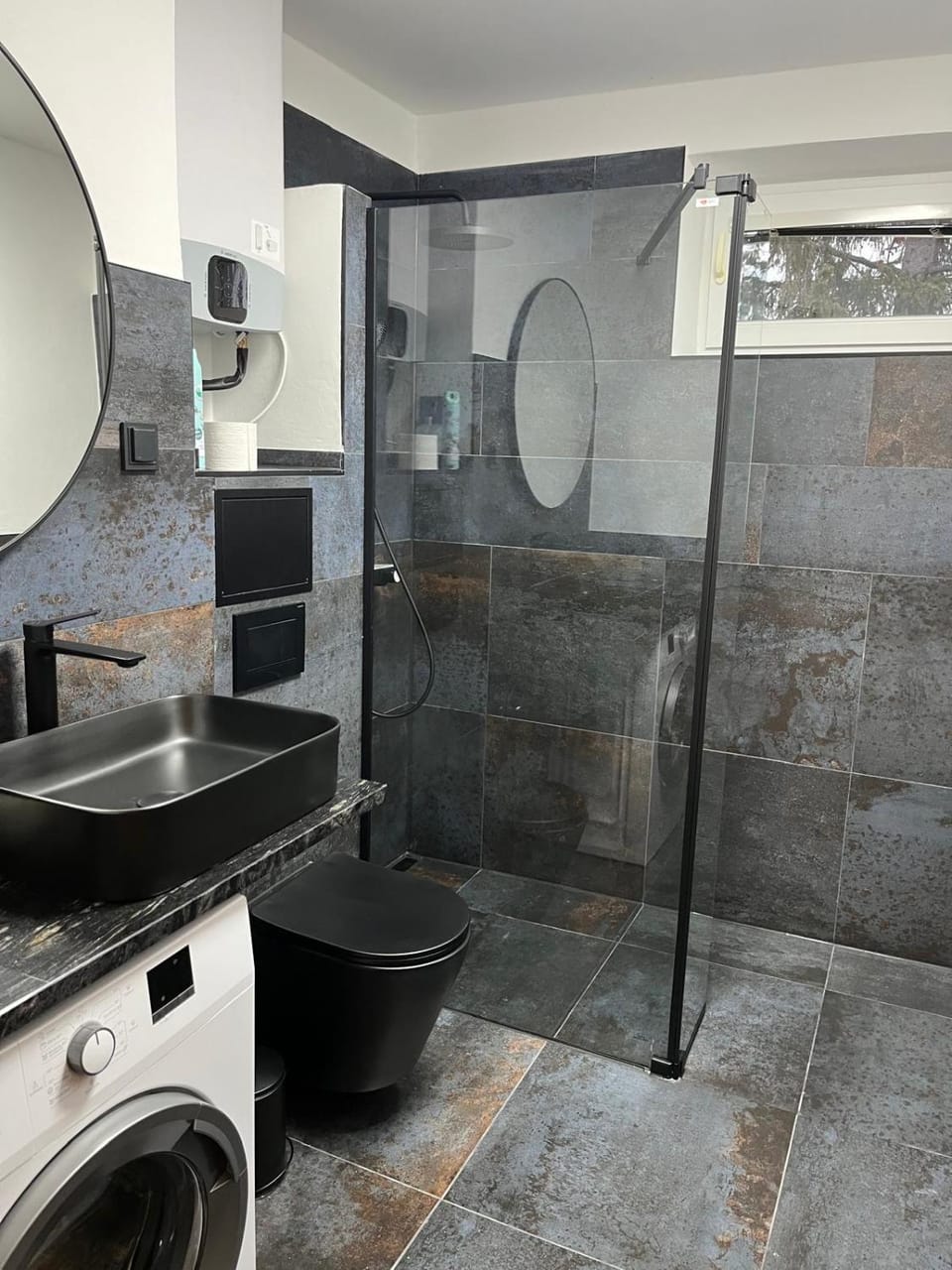 Shower, Bathroom, washing machine, dryer