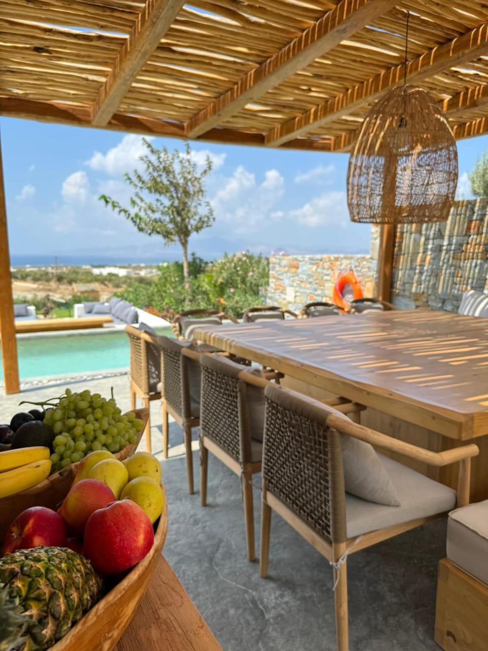 Patio, Day, Natural landscape, View (from property/room), Balcony/Terrace, Dining area, Pool view, Swimming pool