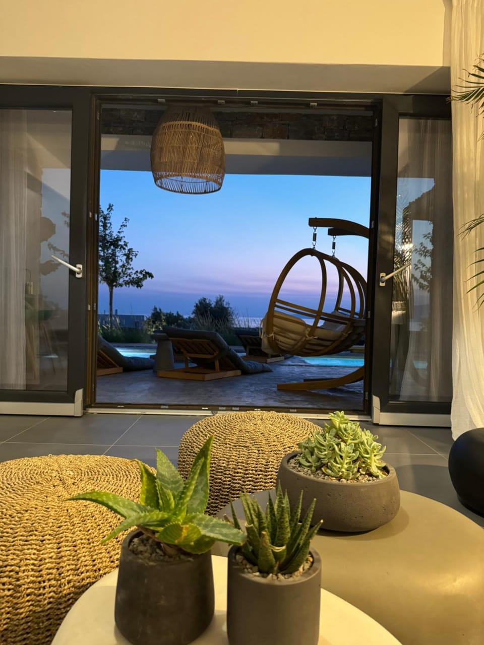 Living room, Seating area, Sea view