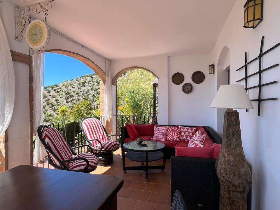 Natural landscape, View (from property/room), Balcony/Terrace, Living room, Seating area