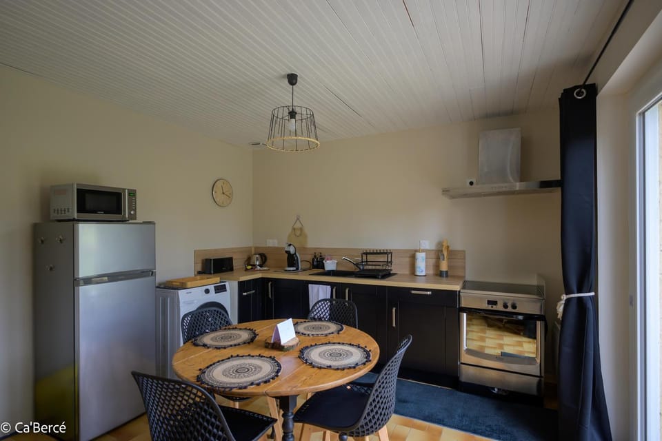Kitchen or kitchenette, Dining area, oven, stove, toaster