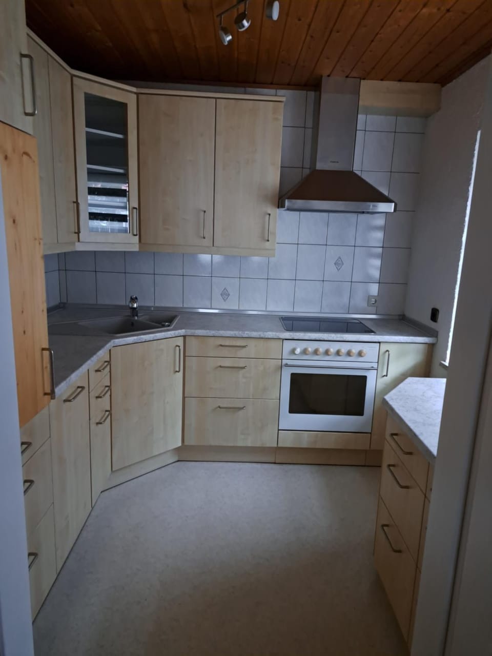 Kitchen or kitchenette, dishwasher, stove