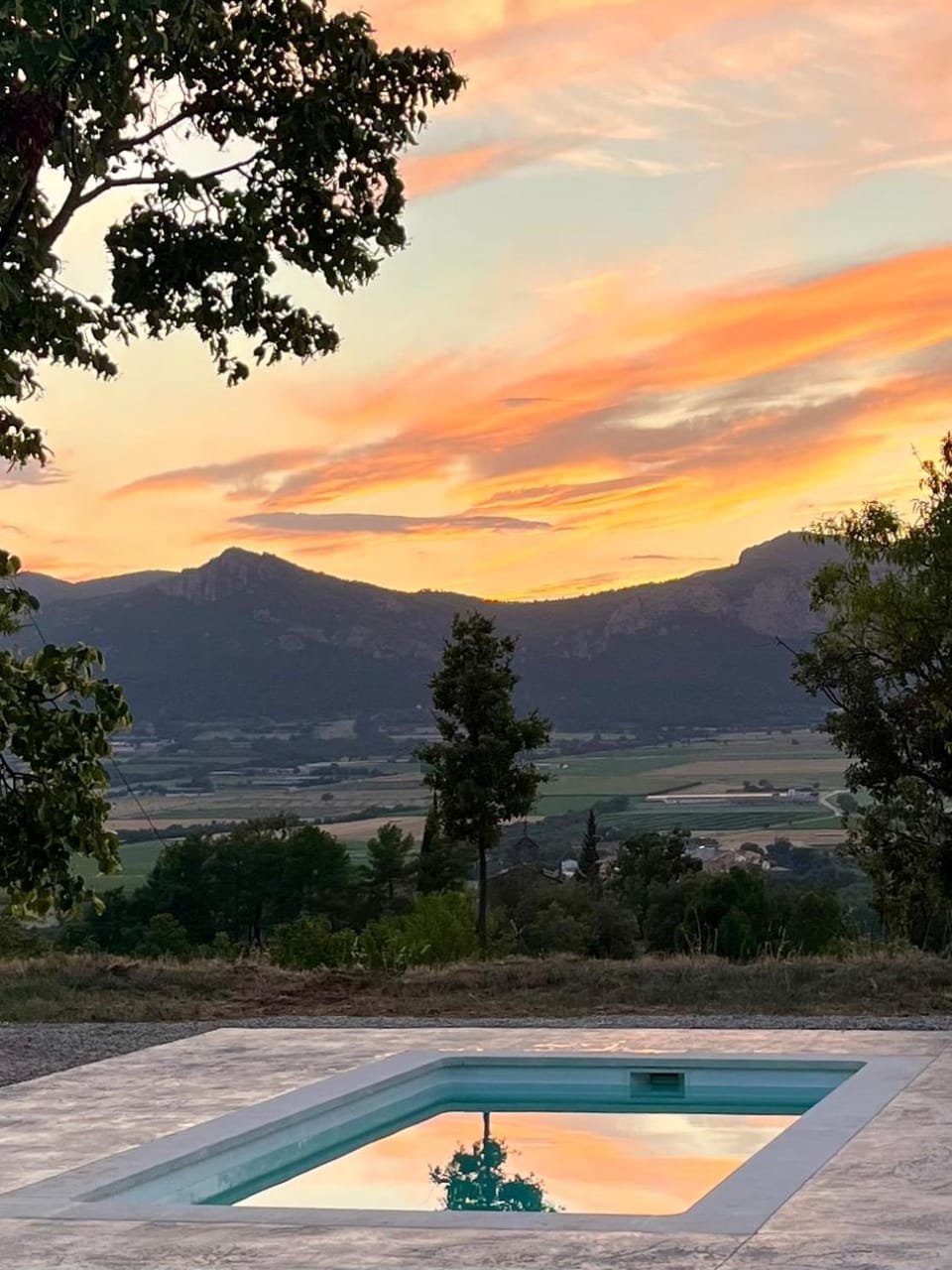 Swimming pool, Sunset