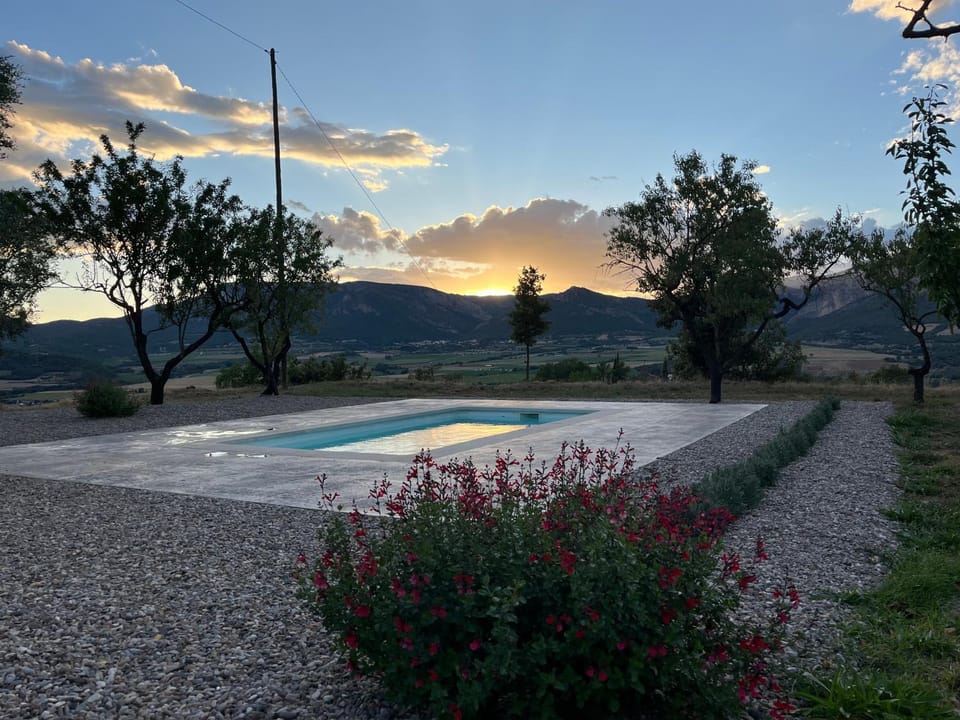 Swimming pool, Sunset