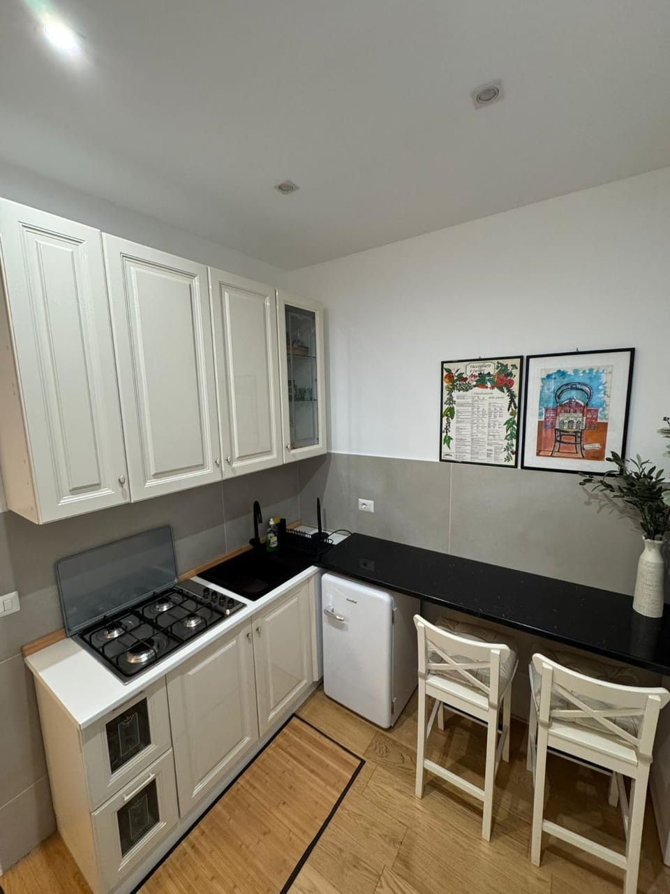 Kitchen or kitchenette, Dining area, stove