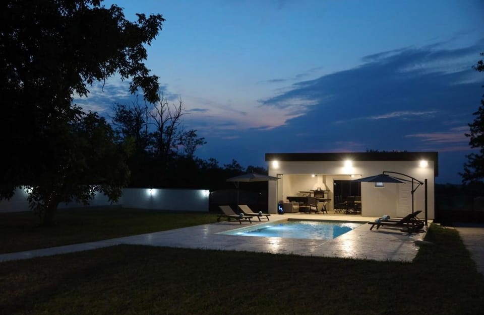 Night, Natural landscape, Garden, Pool view, Swimming pool