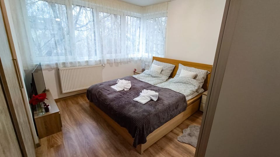 Bed, TV and multimedia, Photo of the whole room, Bedroom, towels