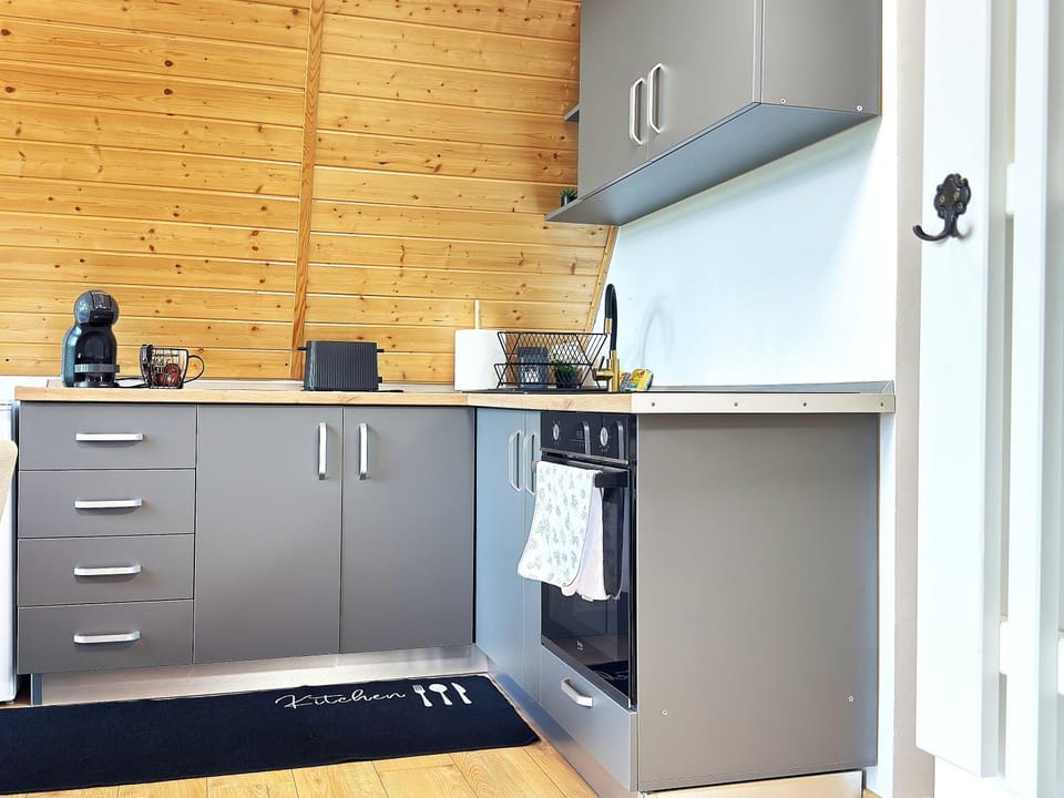 Kitchen or kitchenette, oven, stove