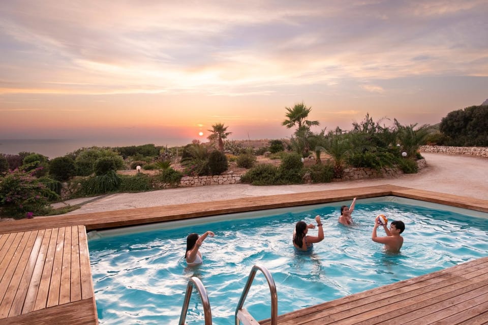 Pool view, Sea view, Swimming pool, Sunset