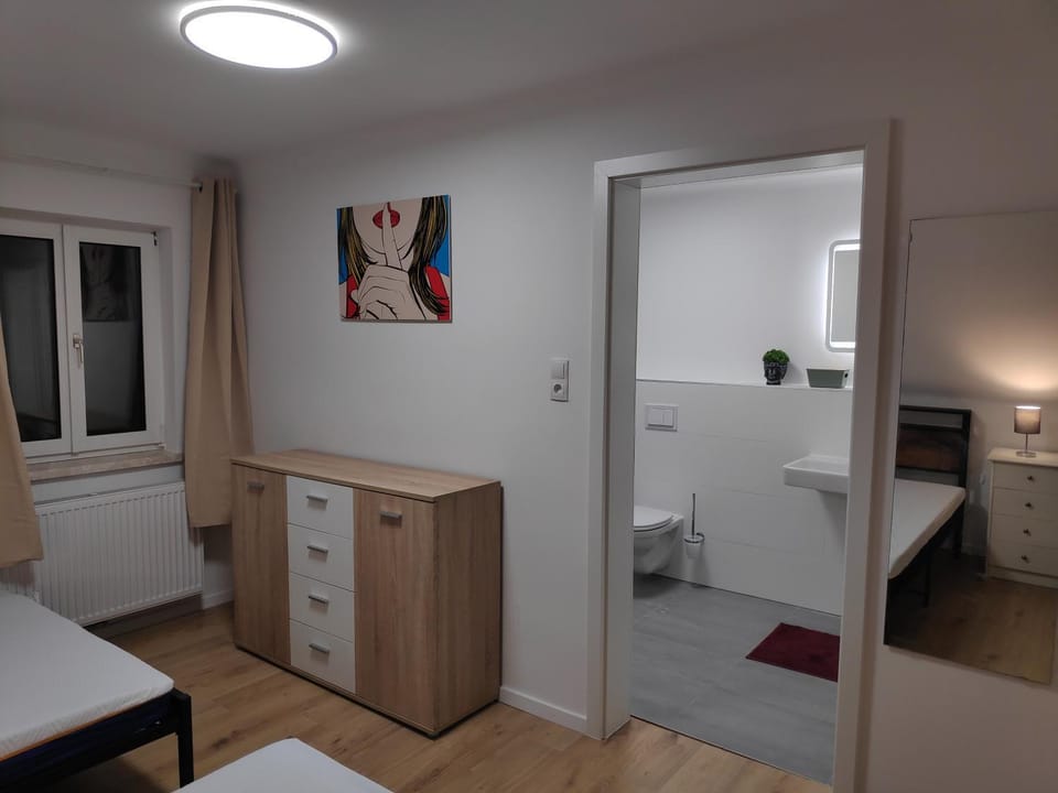 Toilet, Bed, Bathroom, Bedroom