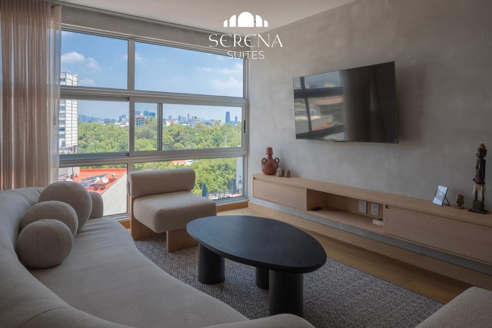 TV and multimedia, Living room, Seating area, City view