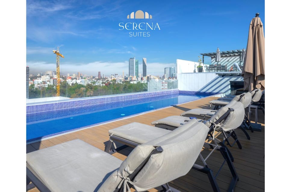 Balcony/Terrace, Seating area, City view, City view, Pool view, Swimming pool, Family, sunbed