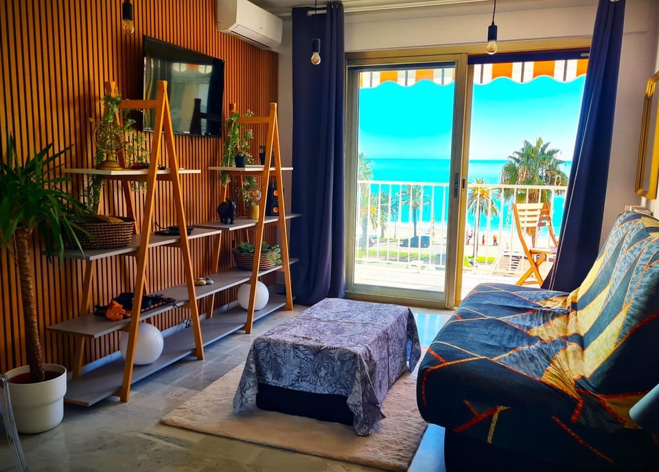 View (from property/room), Living room, Seating area, Sea view
