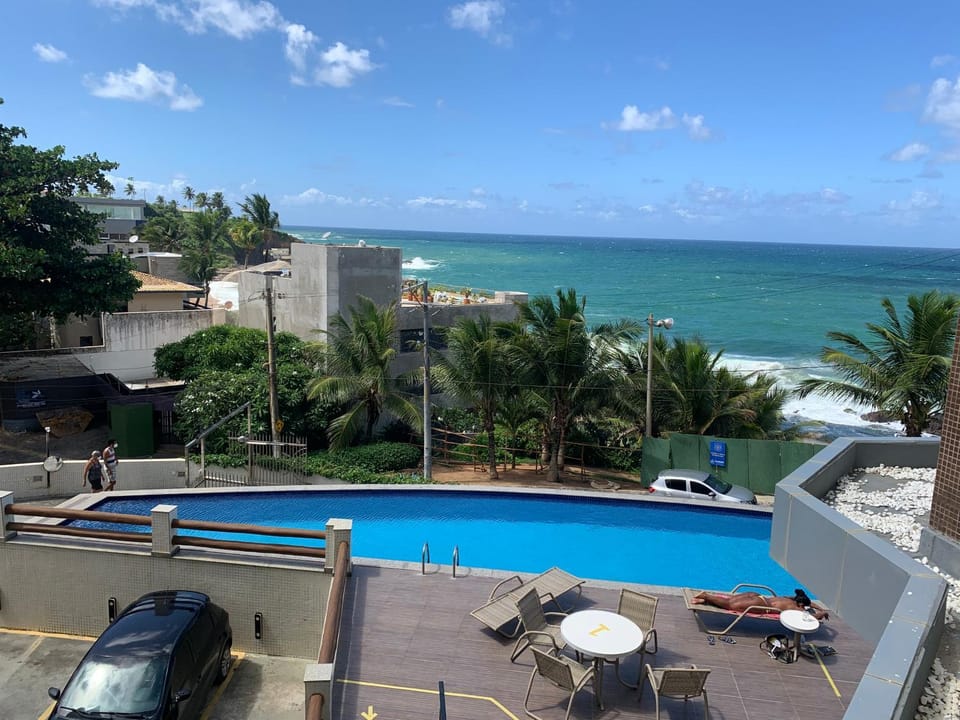 Property building, View (from property/room), Balcony/Terrace, Beach, Pool view, Sea view, Swimming pool, Swimming pool, Parking