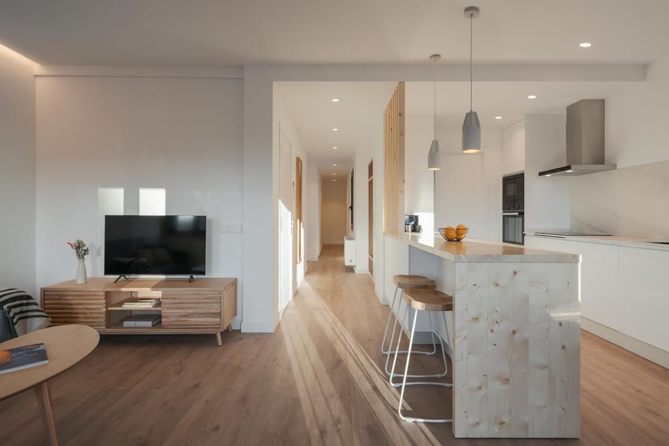 Living room, kitchen