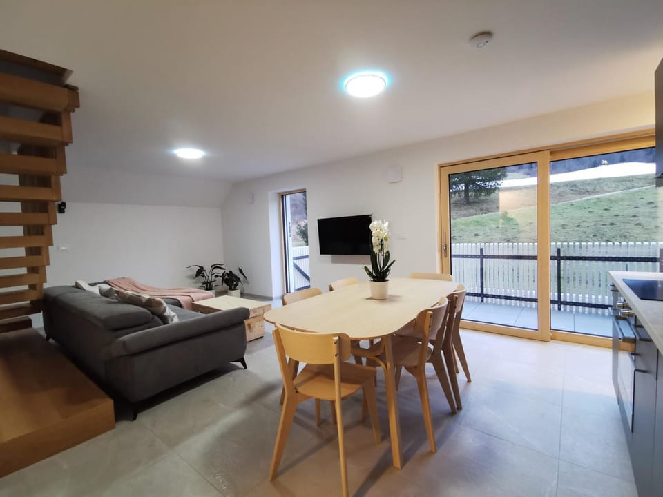 TV and multimedia, Balcony/Terrace, Kitchen or kitchenette, Living room, Seating area, Dining area