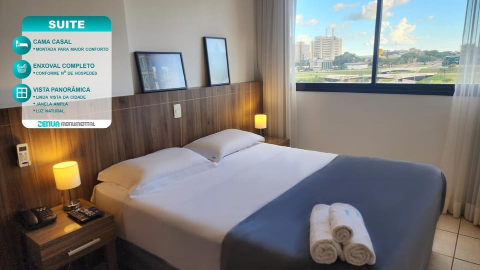 Bed, View (from property/room), Photo of the whole room, Bedroom, City view, towels