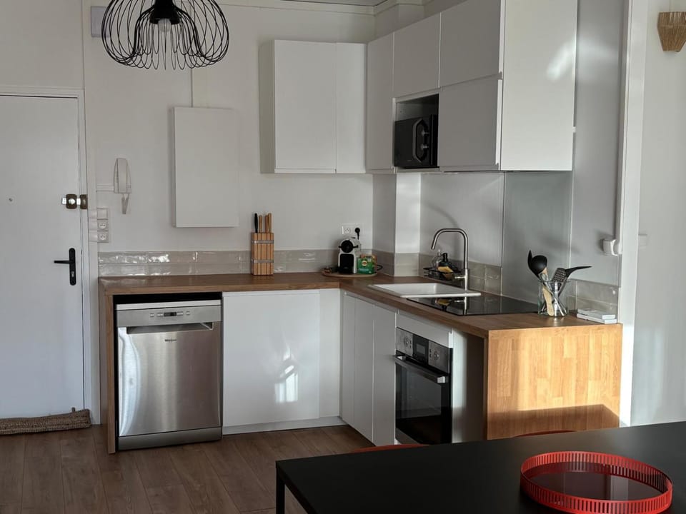 Kitchen or kitchenette, dishwasher, oven, stove, toaster