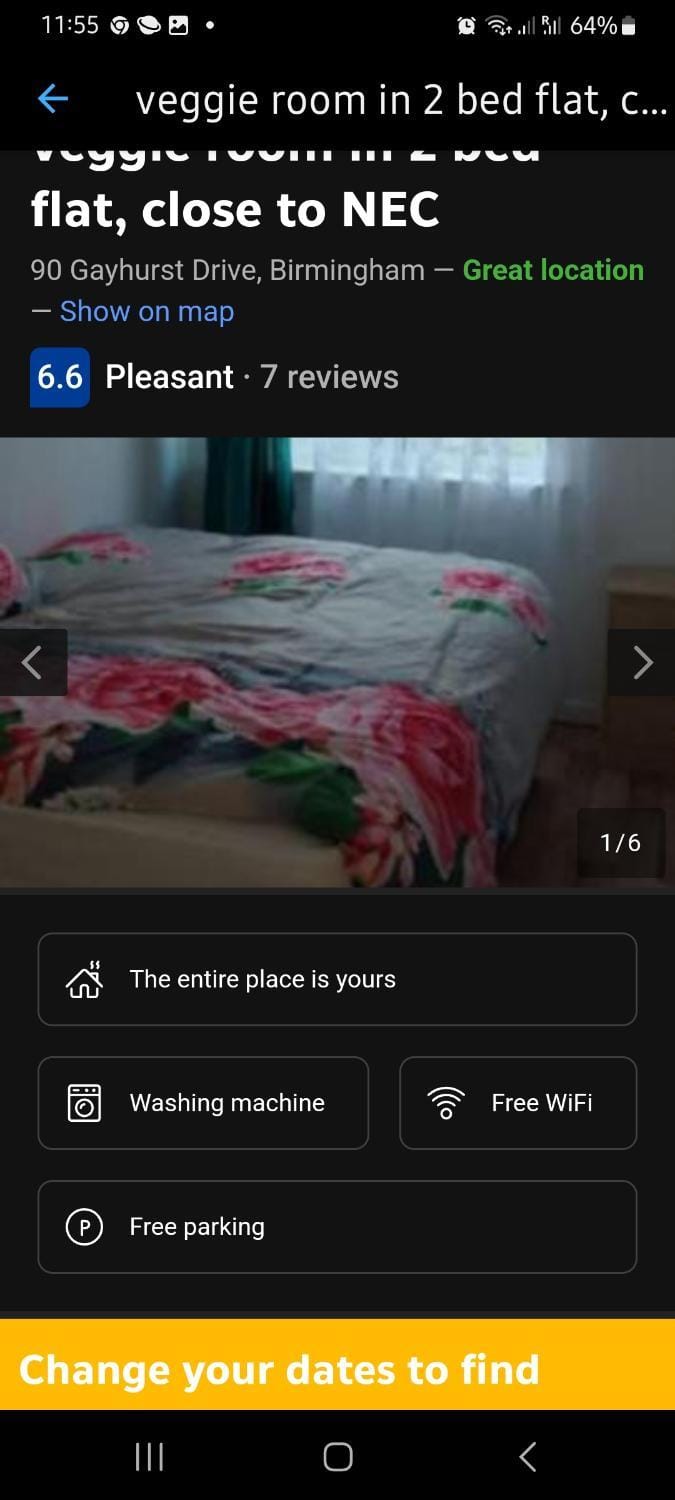 Veggie single room NEC Vacation rental in Metropolitan Borough of Solihull